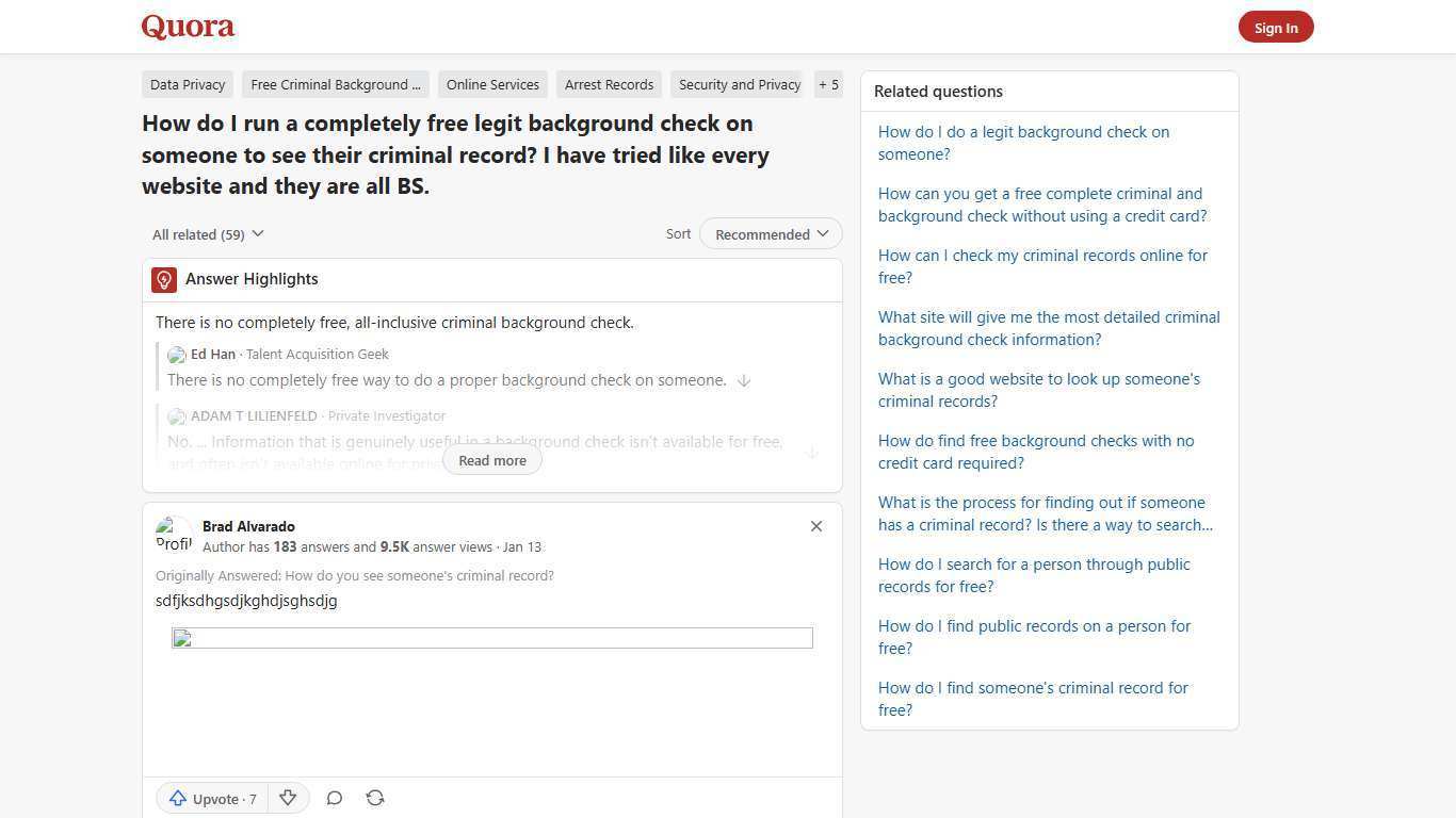 How to run a completely free legit background check on someone to see their criminal record - Quora